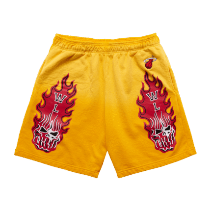 Warren Lotas Miami Heat Flaming Skull Shorts