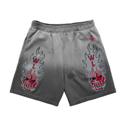 Warren Lotas Houston Rockets Flaming Skull Shorts